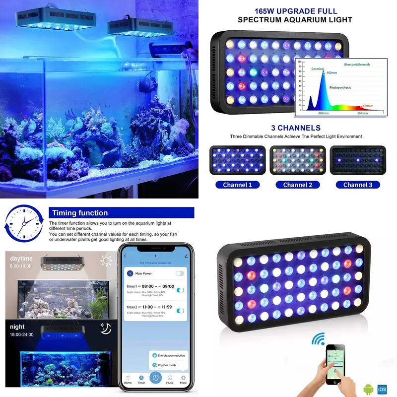 Aquarium Fish App - إضاءة حوض السمك LED بقوة 165