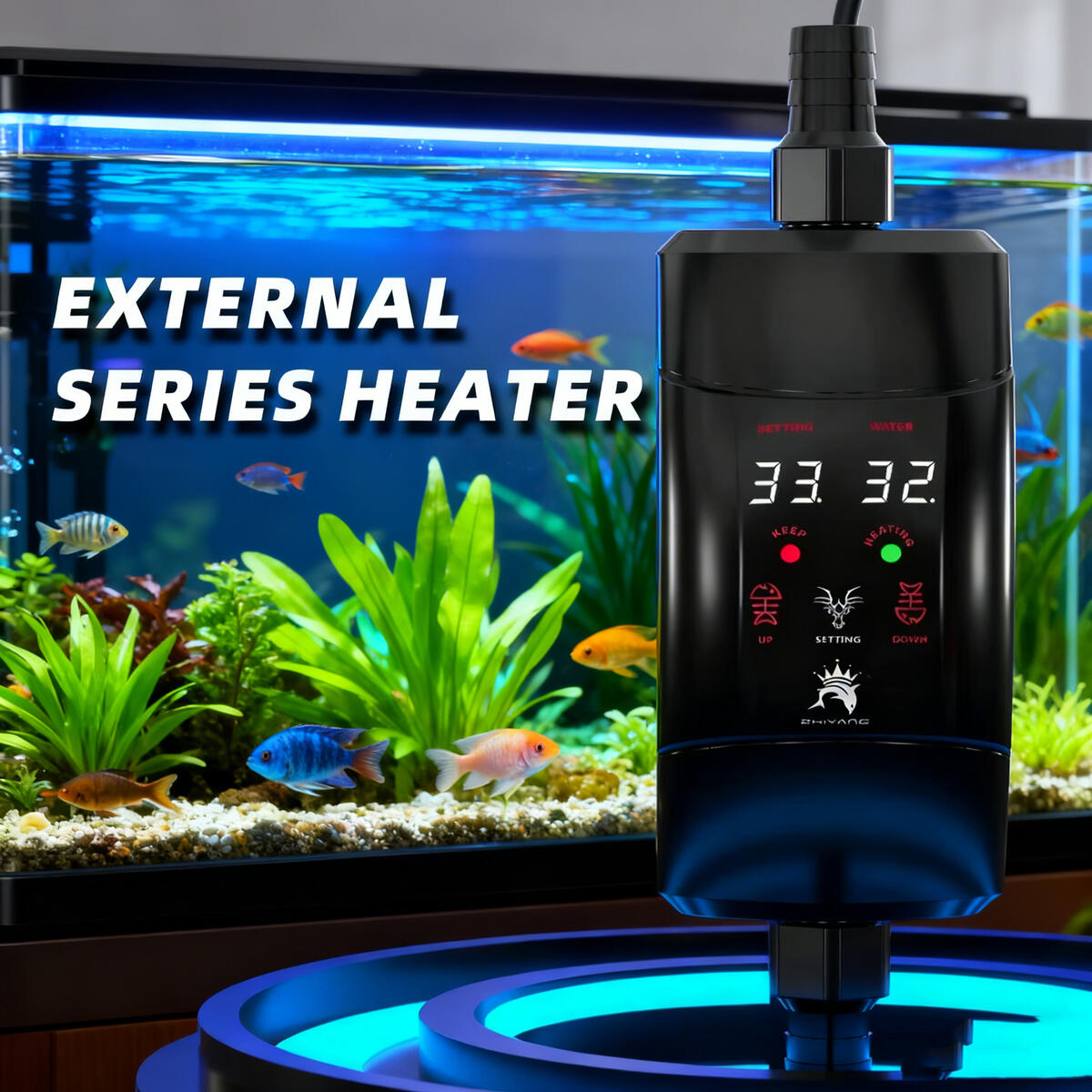Aquarium Fish Cold Water - قضيب تسخين خارجي 300 وات -