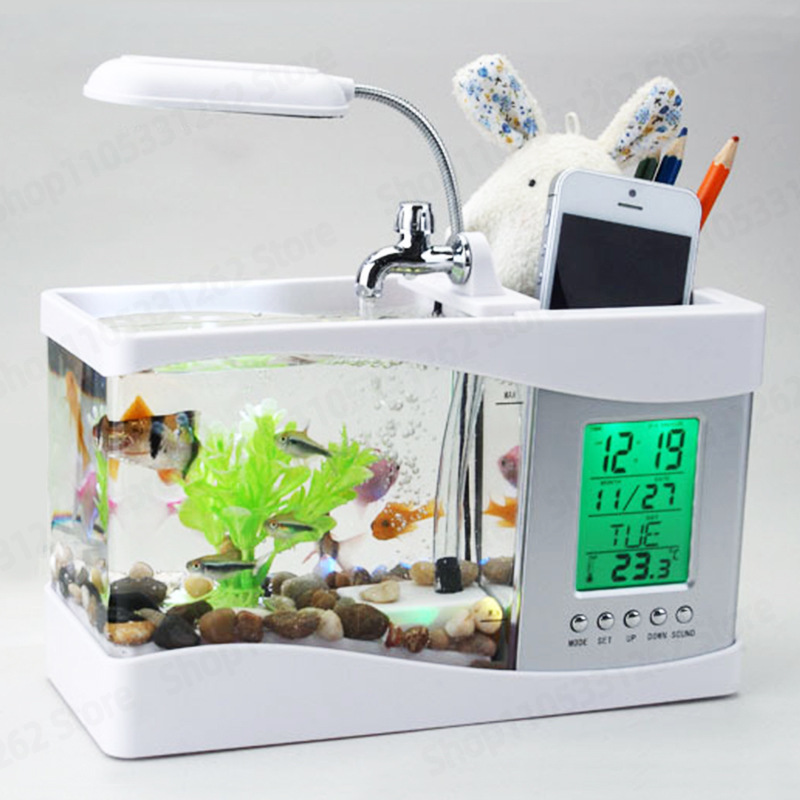 حوض سمك صغير إبداعي للمكتب يعم - مراجعة Aquarium Fish Logo وسعره