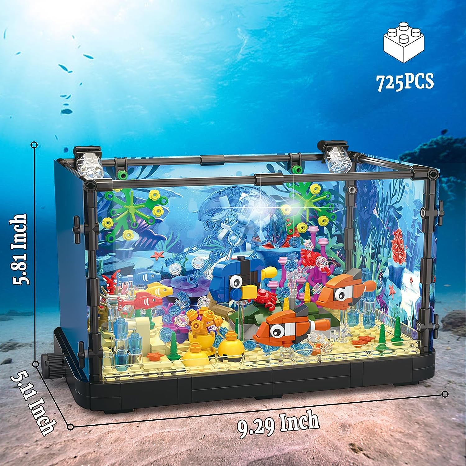 مجموعة مكعبات بناء حوض السمك ل - مراجعة Aquarium Fish Game وسعره