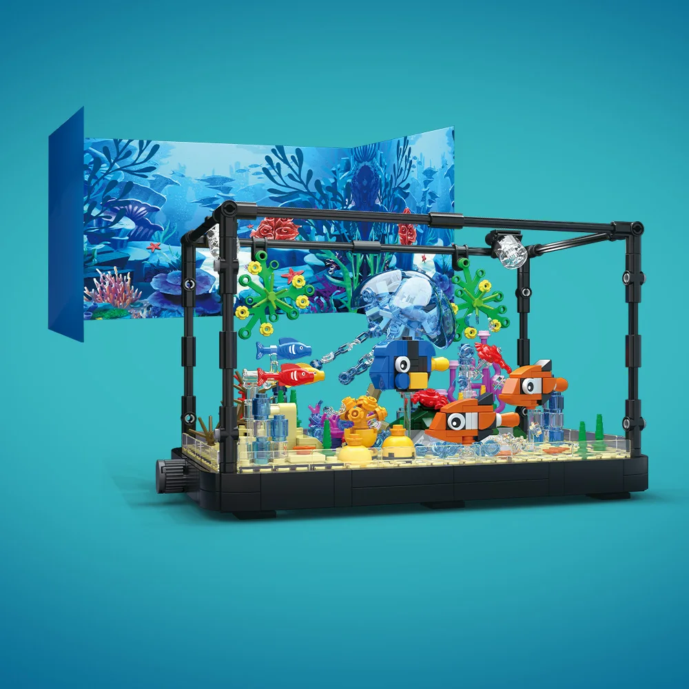 مجموعة مكعبات بناء حوض السمك م - مراجعة Aquarium Fish Game وسعره